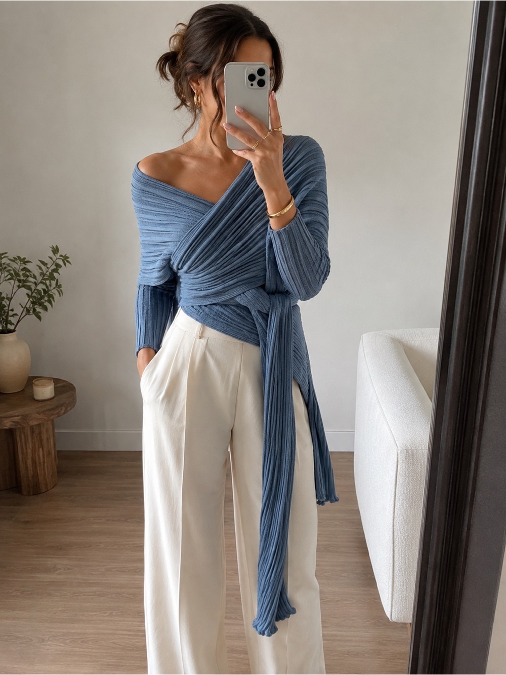 Ioanna Kourbela 2550 Archetypes Blue Wrap Cardigan One Size
